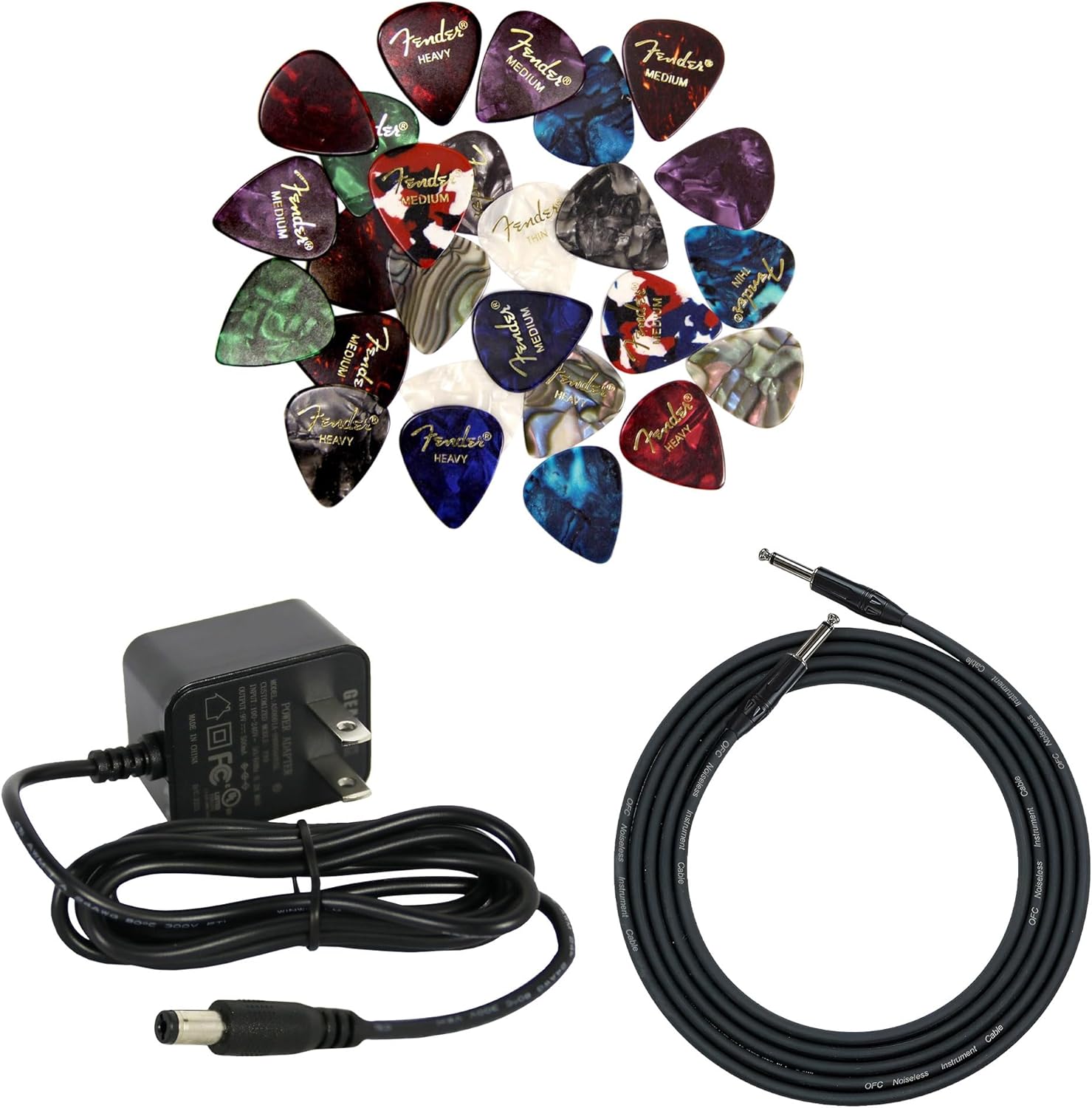 Boss Katana-Mini X 10-Watt 1x5-Inch Portable Guitar Amplifier Bundle with Gearlux Power Supply, Instrument Cable, Austin Bazaar Exclusive 24-Pack Picks, and Polishing Cloth