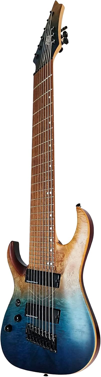 IYV-ISFF9-400 LH, 9 String Solid Body with Quilted Maple Top Electric Guitar, Blue Gradient, Left hand