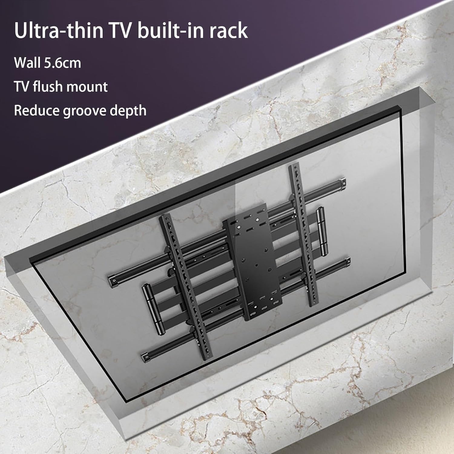 TV Bracket Articulated TV Wall Mount - TV Wall Mount - for 55-90 Inch Flat Curved LED LCD Screens, Tilting and Rotating Support, 800x600mm(