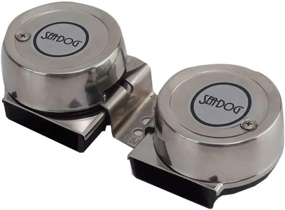 SEADOG Mini Compact Horn Twin SS, Stainless Steel