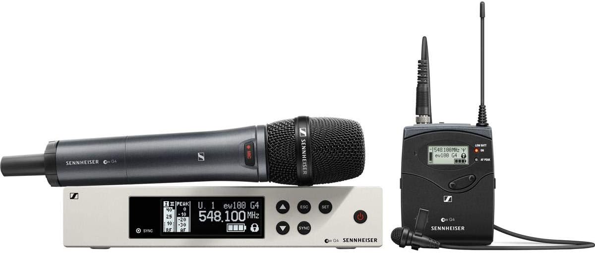 Sennheiser Pro Audio Sennheiser EW 100-ME2/835 Combo Me2 Lavelier Beltpack and e835S Handheld System - G Band (566-608Mhz), 100 G4-ME2/835-S-G