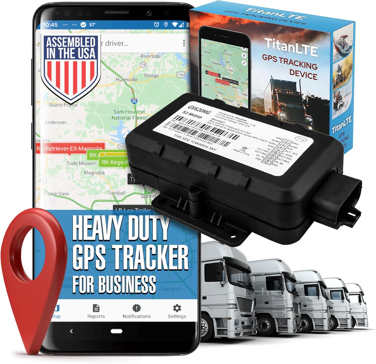 LoneStar Tracking GPS Tracker: Titan LTE 4G/5G, Hidden GPS Tracking Devices for Cars, Trucks, Fleet, Motorcycles, Assets, Anti-Theft Vehicle Security, Real-Time Location (Low Cost Subscription Plan)