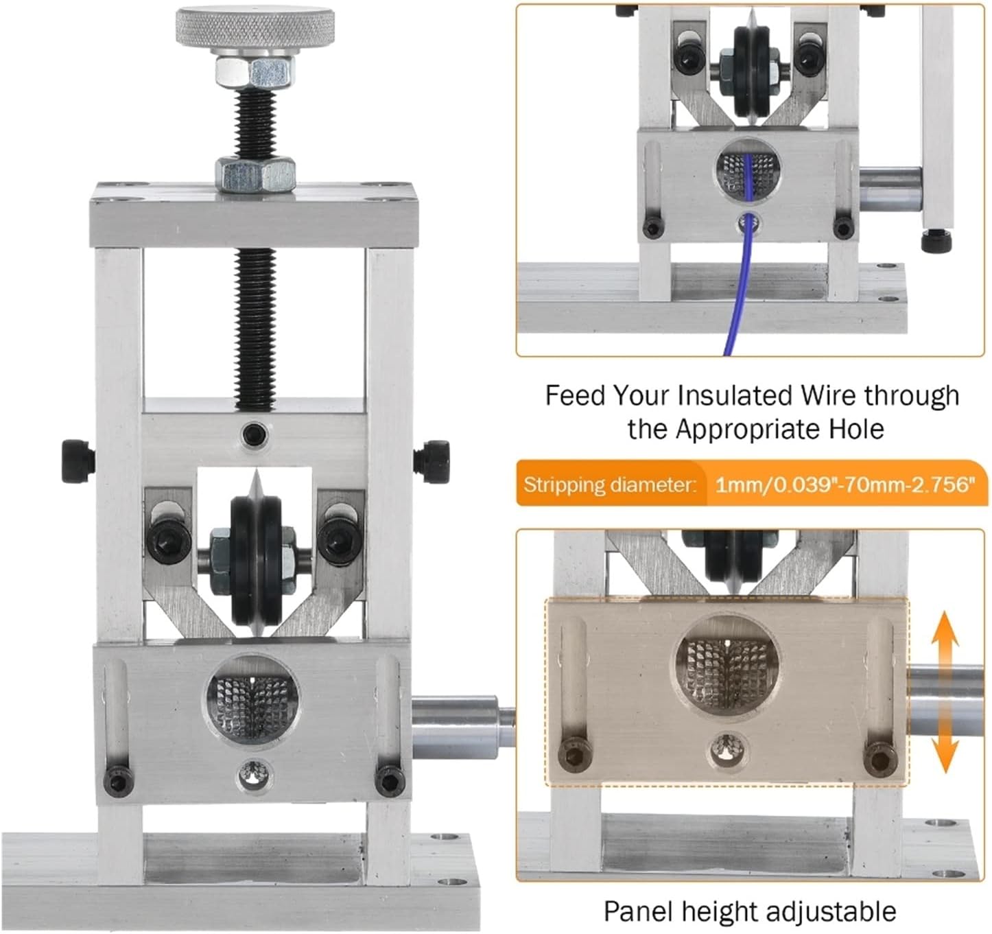 Manual Wire Stripping Machine Copper Cable Scrap Recycle Alloy Steel Cable Peeling Stripper Machine For 1-70mm Diameter Cable with Efficiency