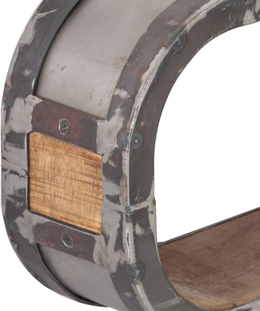 Industrial Style 3 Piece Wall Shelf Set,Floating Shelves,Wall Storage Shelves,Wall Mounted Shelf Organizer Display Shelf,for Living Room,Bedroom,Kitchen,Office,Solid Mango Wood