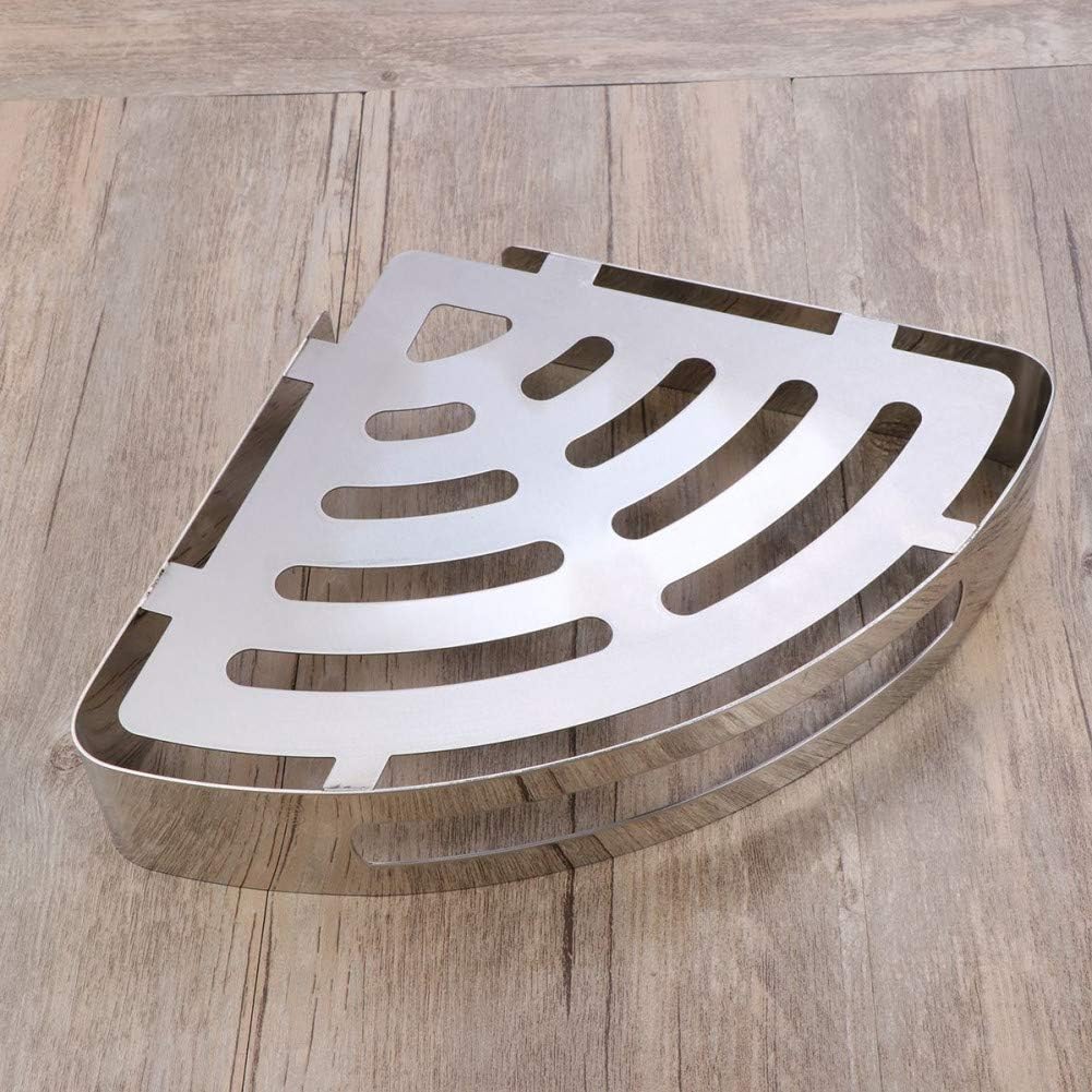 Bathroom Shelves, Wall-Mounted Corner Frame Triangle Bathroom Shower Rack Nails Free Corner Shelf Adhesive Wall Mount Storage Shelf Single Tier Install Wall-Mounted Type Bathroom She