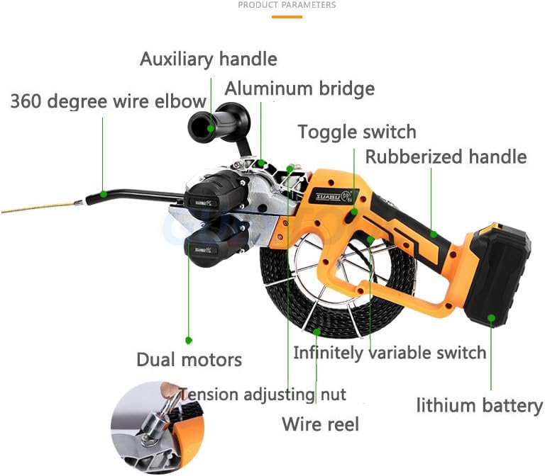 Electric Threading Machine Electrician Cable Cross Wire Pulling Tool Rechargeable Lithium Battery Wire Threading Machine with Efficiency