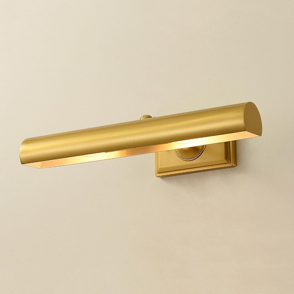 2-Light Picture Lights for Wall, Brushed Gold Bathroom Vanity Light Fixture, Brass Wall Mount Lamp, Indoor Vintage Vanity Lamp Art Lights for Painting Bathroom Cabinets Mural Lighting