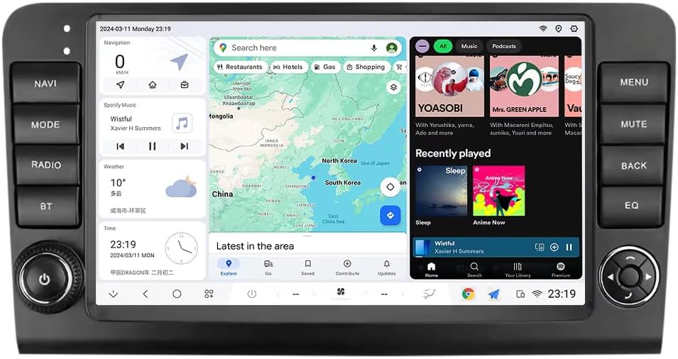 MekedeTech DUDUAUTO DUDU5 Double Din Android 13 Car Radio Wireless Carplay Multimedia Player 9.5 inch Car Head Unit for Mercedes Benz M-Class W164 GL-Class X164 ML GL 2005-2009,8G RAM 128G ROM