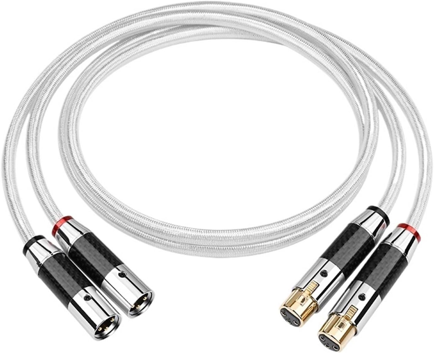 XLR Cable Male to Female Balance Interface 2XLR Cable High Purity Copper Silver for Microphone Mixer(0.5m)