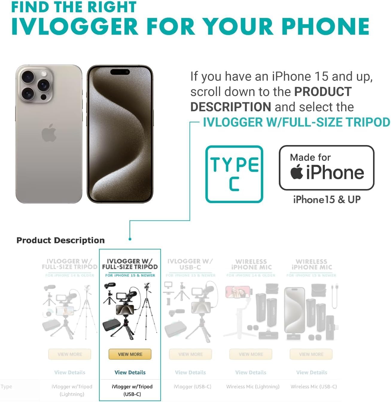Movo iVlogger Vlogging Kit for iPhone with Fullsize Tripod - Lightning Compatible YouTube Starter Kit for Content Creators - Accessories: Tripods, Phone Mount, LED Light and Shotgun Mic