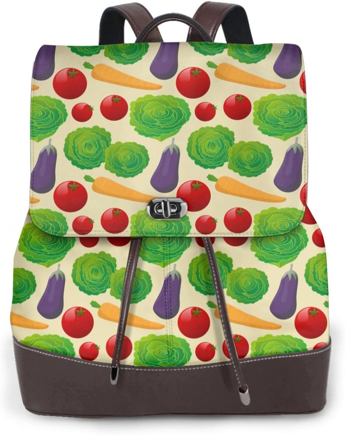 Vegetable for Womens Backpack Purse Microfiber PU Anti-theft Large Fashion Designer Travel Bag Ladies Shoulder Bags