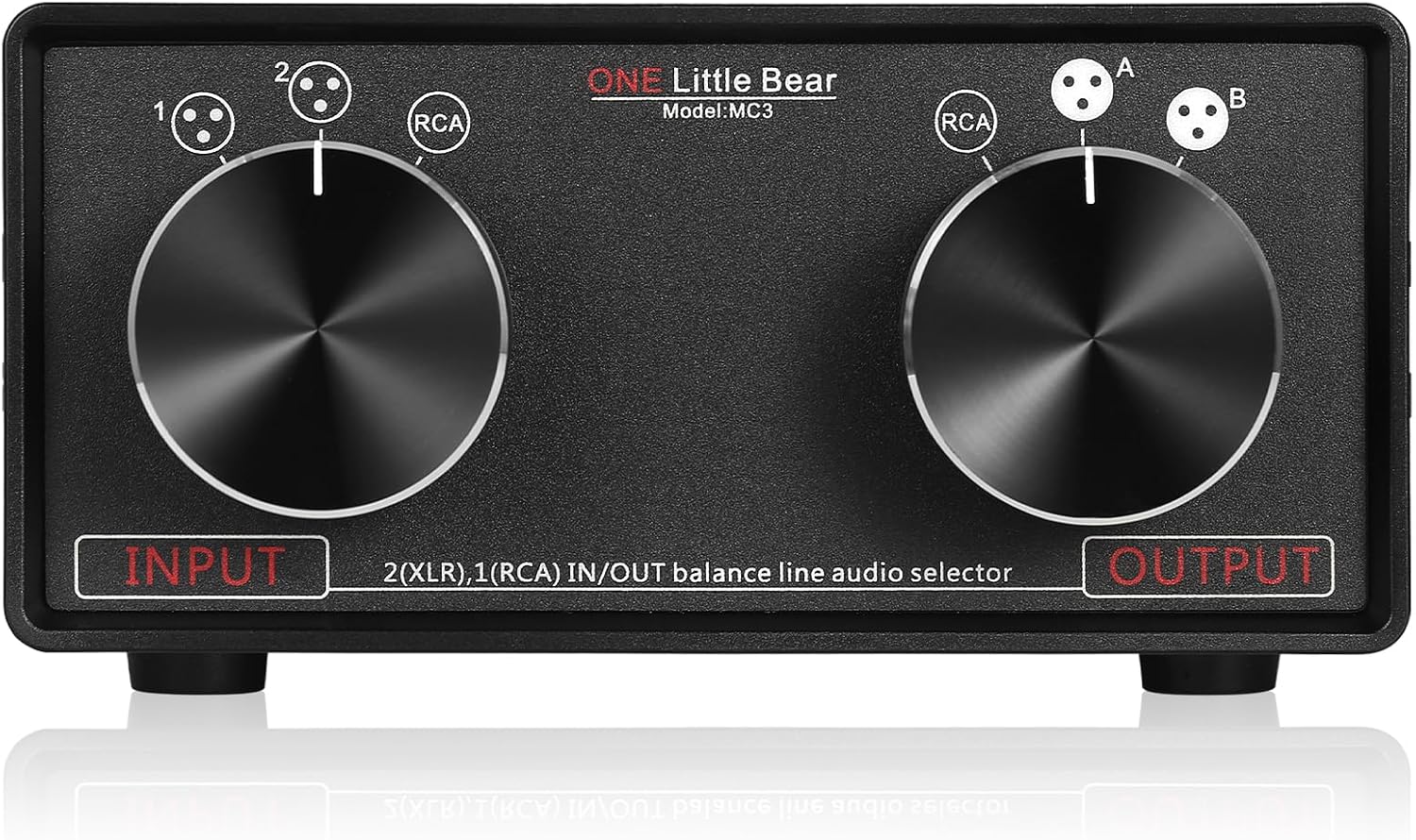 Nobsound Little Bear MC3 3-IN-3-OUT XLR Balanced/RCA Stereo Converter Audio Selector Splitter Box Passive Preamp XLR to RCA Audio Switch (XLR & RCA)