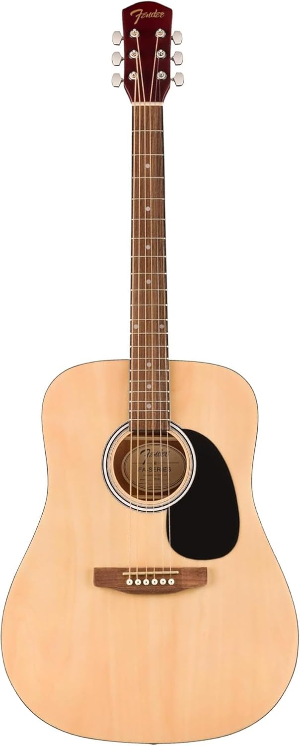 Fender Dreadnought Acoustic Guitar - Natural Bundle with Gig Bag, Tuner, Strap, Picks, and Austin Bazaar Instructional DVD