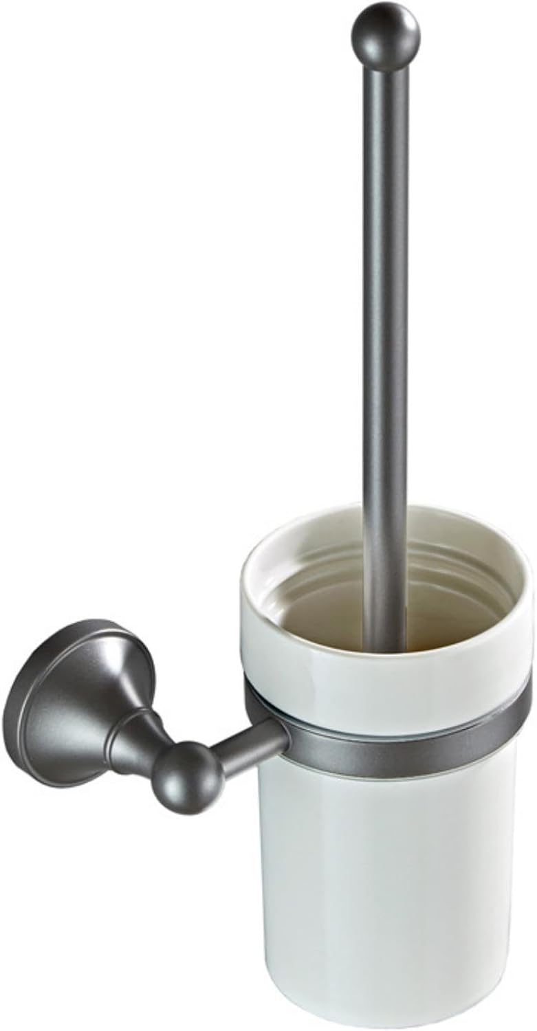 Bathroom Accessories, Toilet Brush Holder Toilet Brush Cup Cup Toilet pegs Bathroom Hardware kit Bathroom., White/Baked White Lacquer