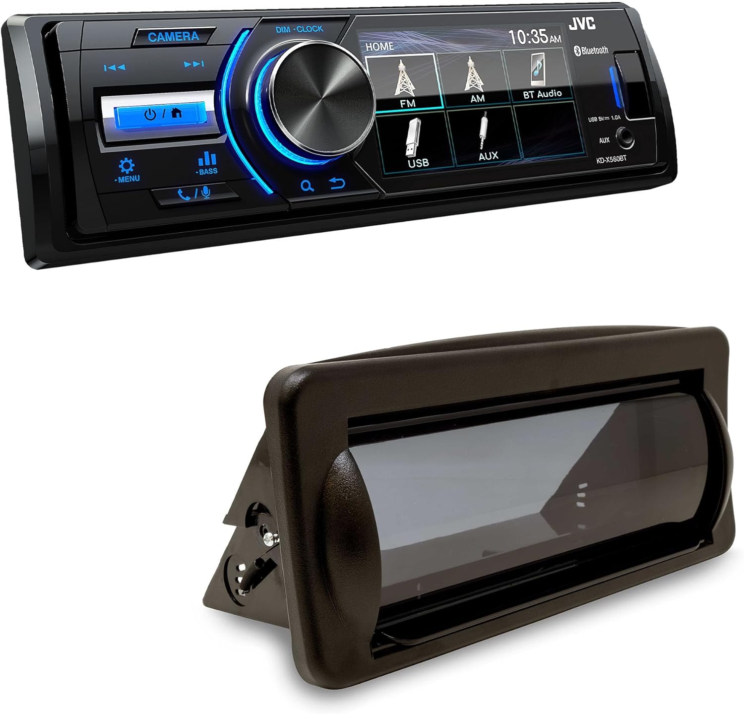 JVC KD-X560BT 1-DIN Digital Media Receiver with Bluetooth, USB, 3