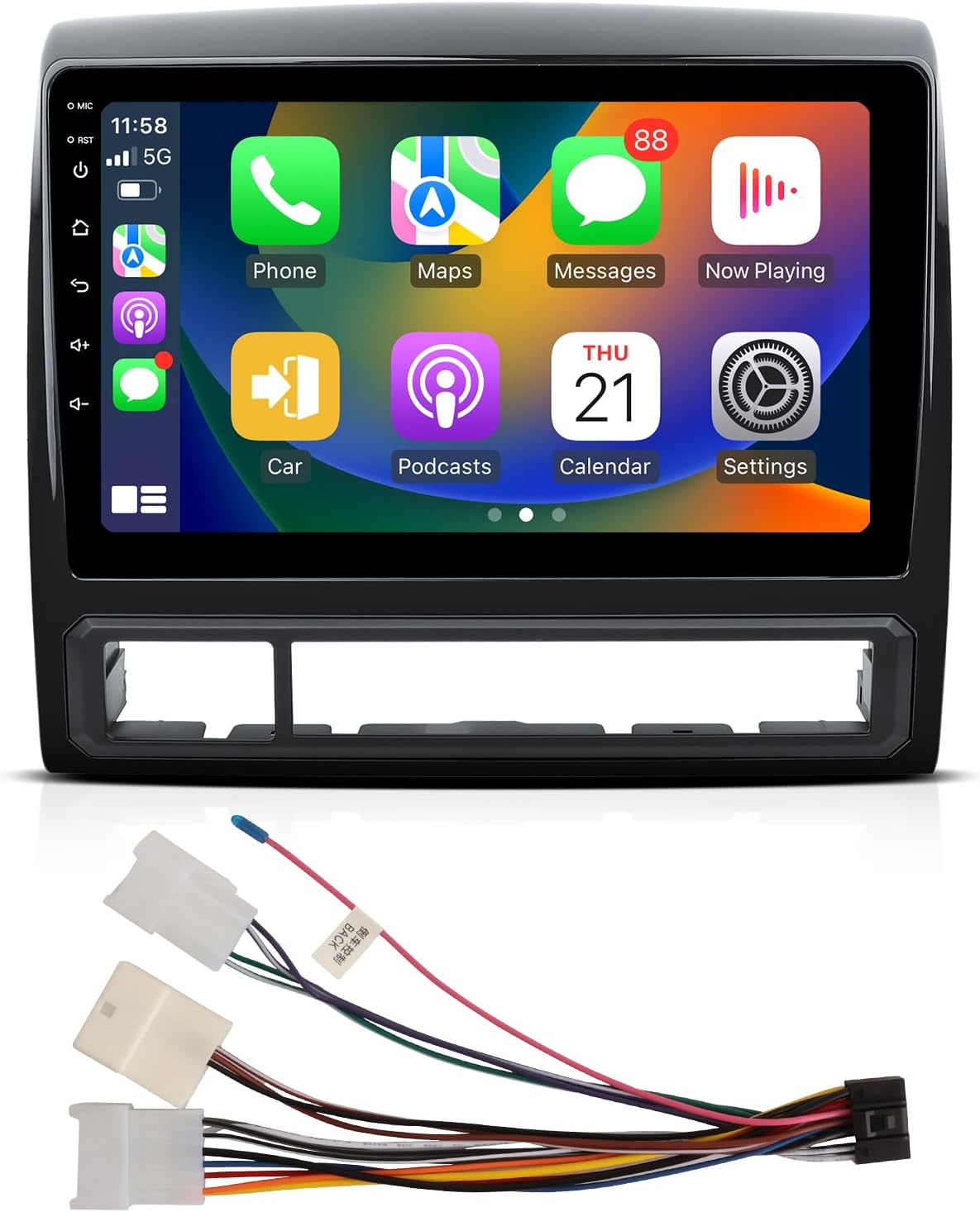 Wireless Apple Car Play Radio Android 13 6GB 128GB for Toyota Tacoma 2005-2015 Android Auto Head Unit Touch Screen Car Stereo Support Bluetooth 5.0, 48EQ DSP, SWC, 2.4G/5G WiFi(XC004)