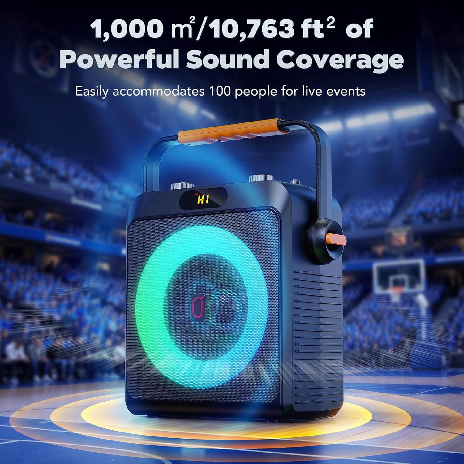 Karaoke Machine with 2 Wireless Microphones for Adults, Bluetooth 5.3 Speaker with Upgraded Subwoofer, Bass Boost | Home Party PA System, Outdoor Gatherings, Support TV/AUX/USB/TF Card/Live