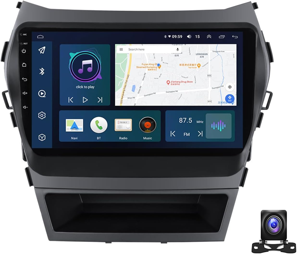 9 Inch Android 11 Car Stereo Audio Bluetooth MP5 Player for Hyundai IX45 2013~2017 Multimedia Radio with 720P AHD Backup Camera Support 4G/WiFi/FM/DSP/Android Auto/Carplay,Y4s 8g+128g