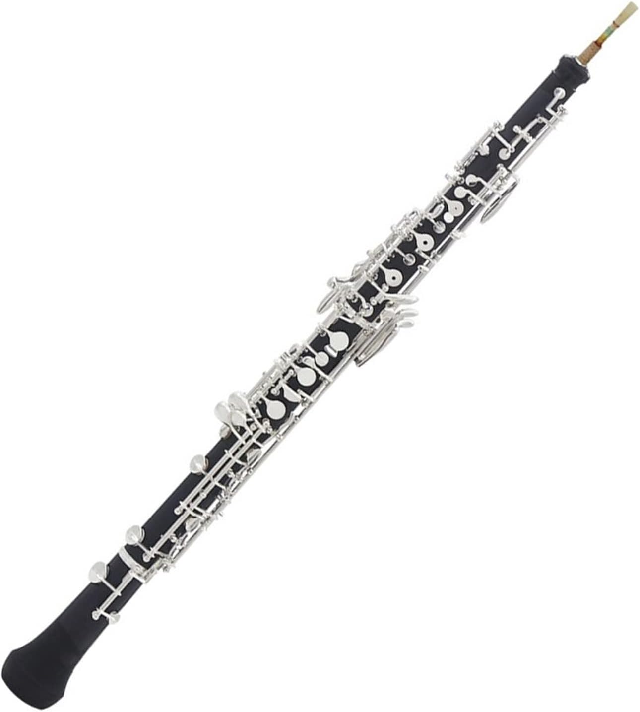 Professional C Key Oboe Semi-Automatic Style Silver Plated Keys Woodwind Instrument with Oboe Reed Gloves Leather Case Oboes Beginner