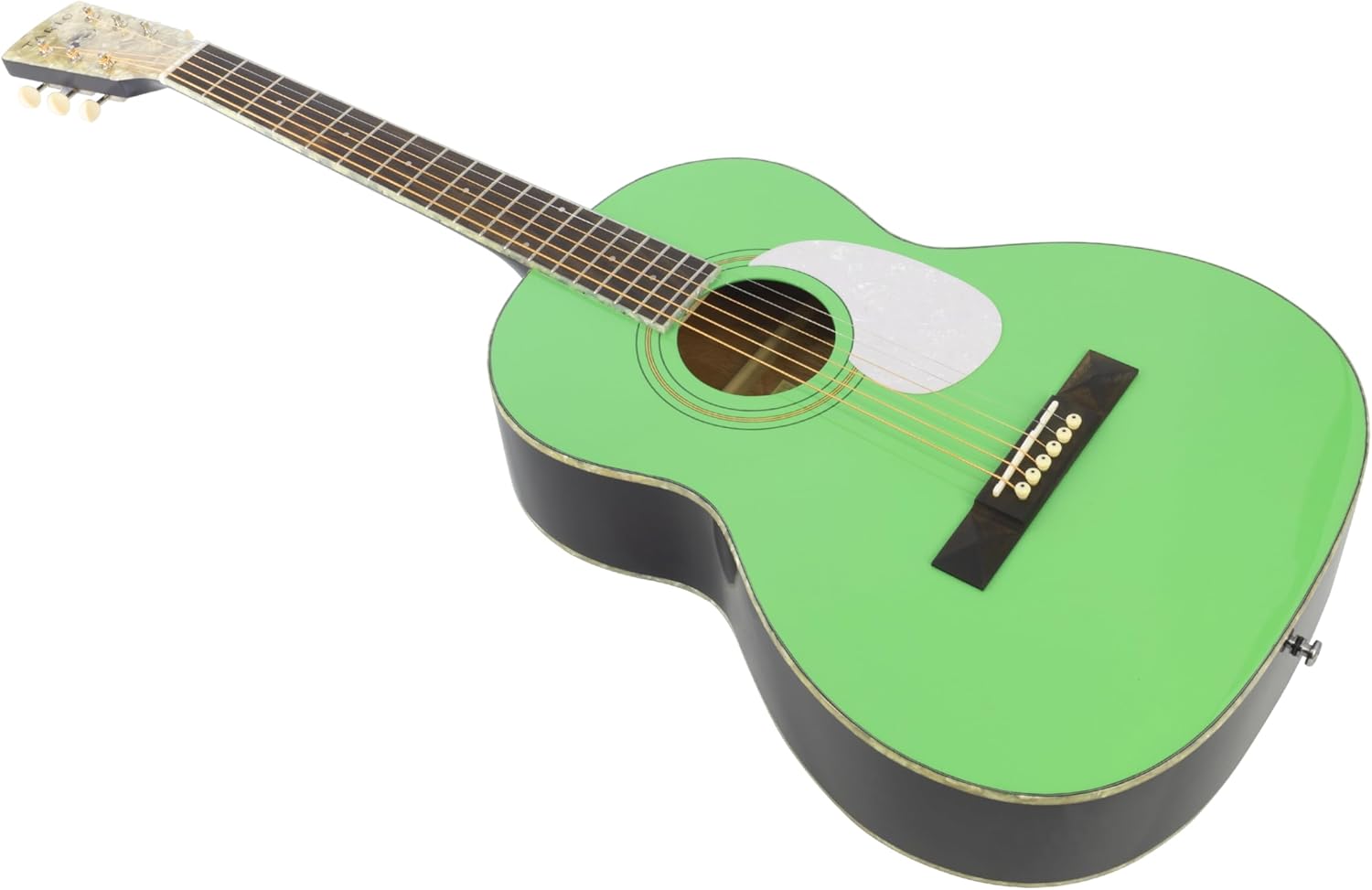 TARIO 38'' Acoustic Guitar parlor guitar Solid Spruce Top Mahogany Back and Sides Okoume Neck mint green