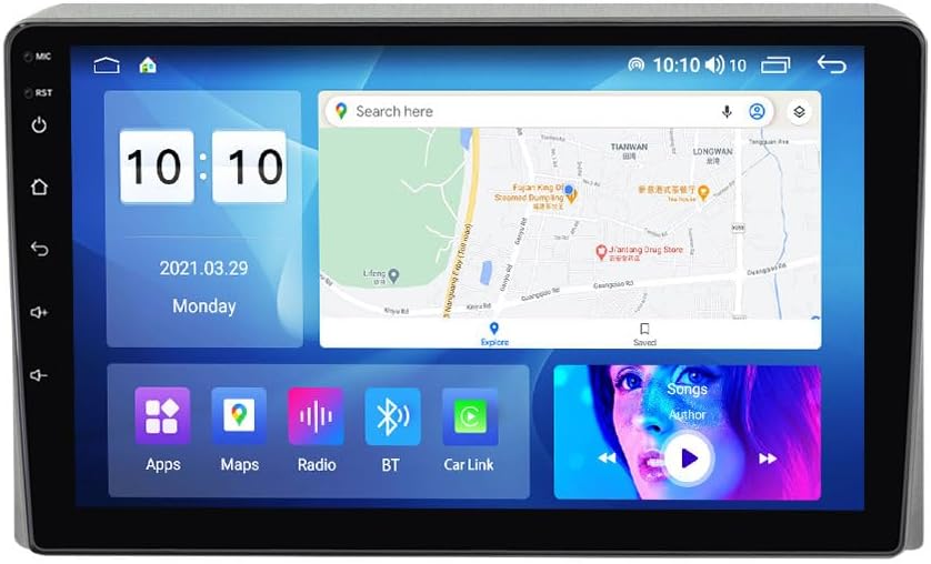 Android Car Stereo for Toyota Hiace 2013-2018,10 inch IPS Touchscreen with Upgrade Wireless CarPlay & Android Auto,WiFi/GPS,Support SWC and Subwoofer,4-Core 2G+32G
