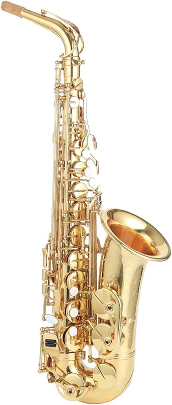 Sax Beginners Kit Made in France EB Alto Saxophone Brass Gold Lacquer Music Instrument E- Flat Sax with Case Accessories Wind Instrument