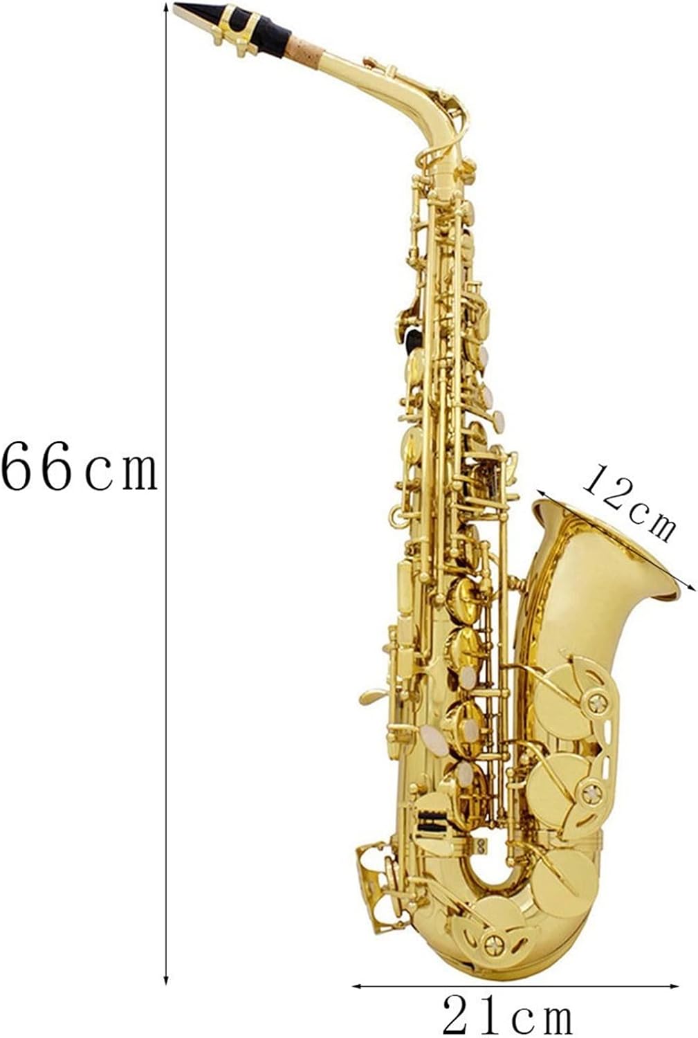 Gold Key Alto Saxophone Woodwind Instrument in E-Flat Key with Leather Case Accessories