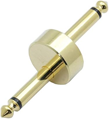 Davitu Electrical Equipments Supplies - 100pcs/lot Guitar Connector 6.35mm Male to Male Mono Adapter Z Type Audio Coupler Guitar Effect Pedals Board Accessories - (Color: Gold Plated)