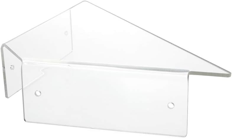 Source One Corner Shelf Clear Heavy Duty Acrylic Bathroom Bedroom Office Professional (Large)