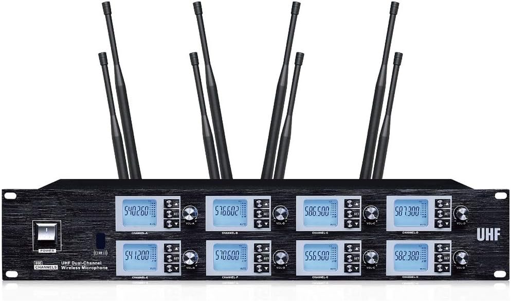 8800 Church Wireless System 8 x 100 Channels UHF Mic Professional Beige Headset Wireless Condenser Microphone for School Stage Theater
