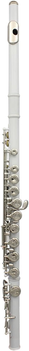 Flute White 16 Holes C Tone Flute with E Key Woodwind Instrument Closed Key Cupronickel Tube Flute with Box Flutes Musical Instruments