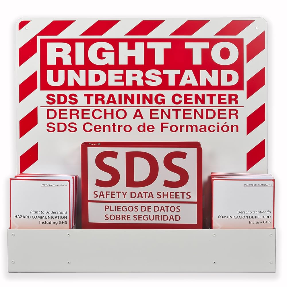 Zing Green Products 6044 Recycled Aluminum GHS-SDS Training Station, Binder & Booklets, Bilingual