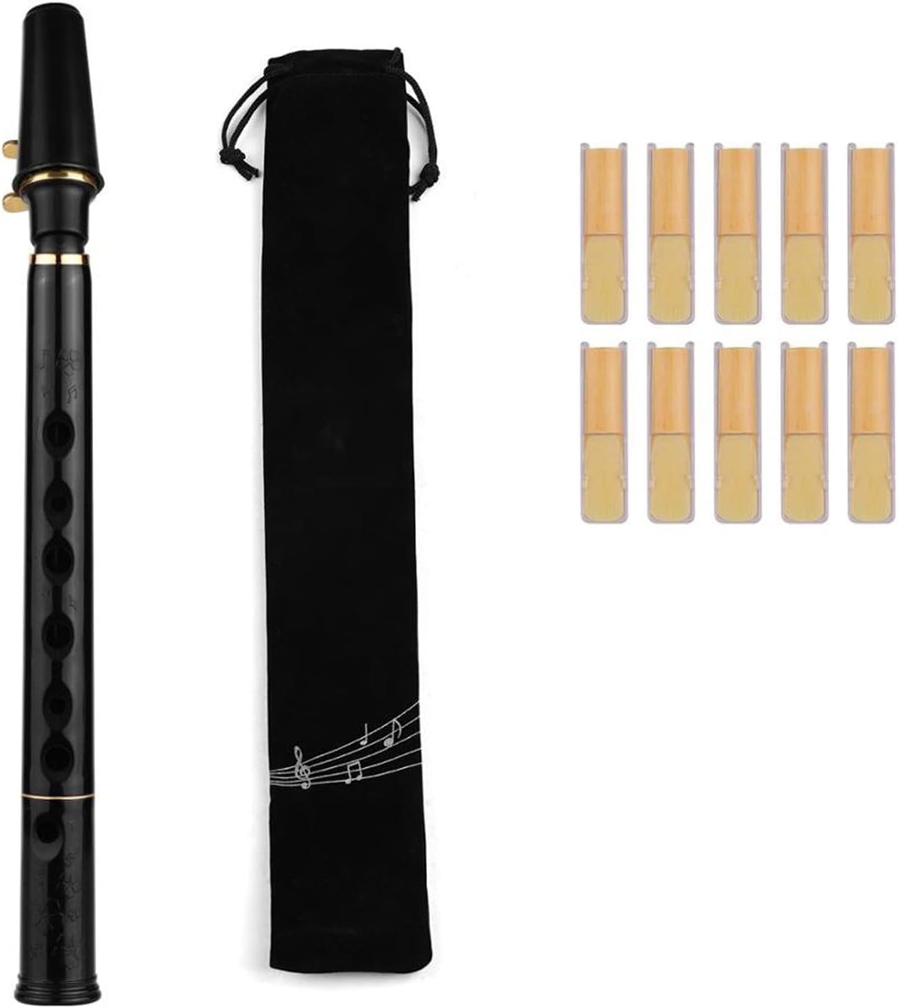 C Key Mini Pocket Saxophone ABS Sax with Mouthpieces Reeds Carrying Bag Woodwind Instrument (Color : Bb)