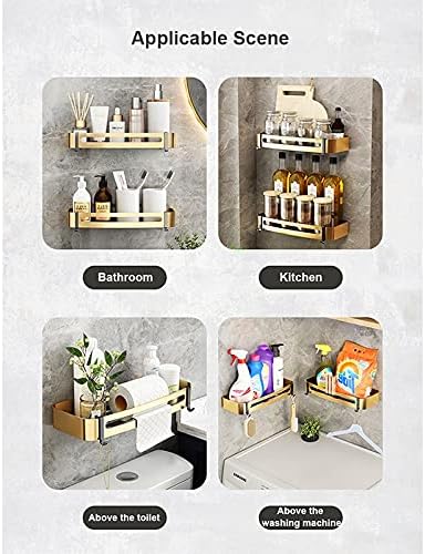 Shower Shelves Hanging Bathroom Shelves Organizer, Wall-Mounted Toilet Storage Rack Bathing Accessories (Color : 2PCs)