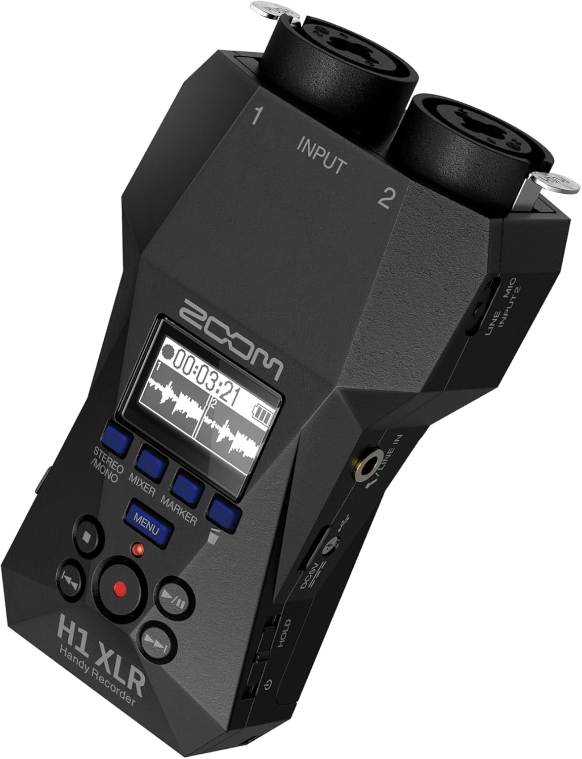 Zoom H1 XLR Handy Recorder with 32-Bit Float, Accessibility, 2 XLR/TRS Locking Combo Inputs, 3.5mm Stereo Jack, Dual AD Converters, for Musicians, Podcasters, Filmmakers, Content Creators, & More