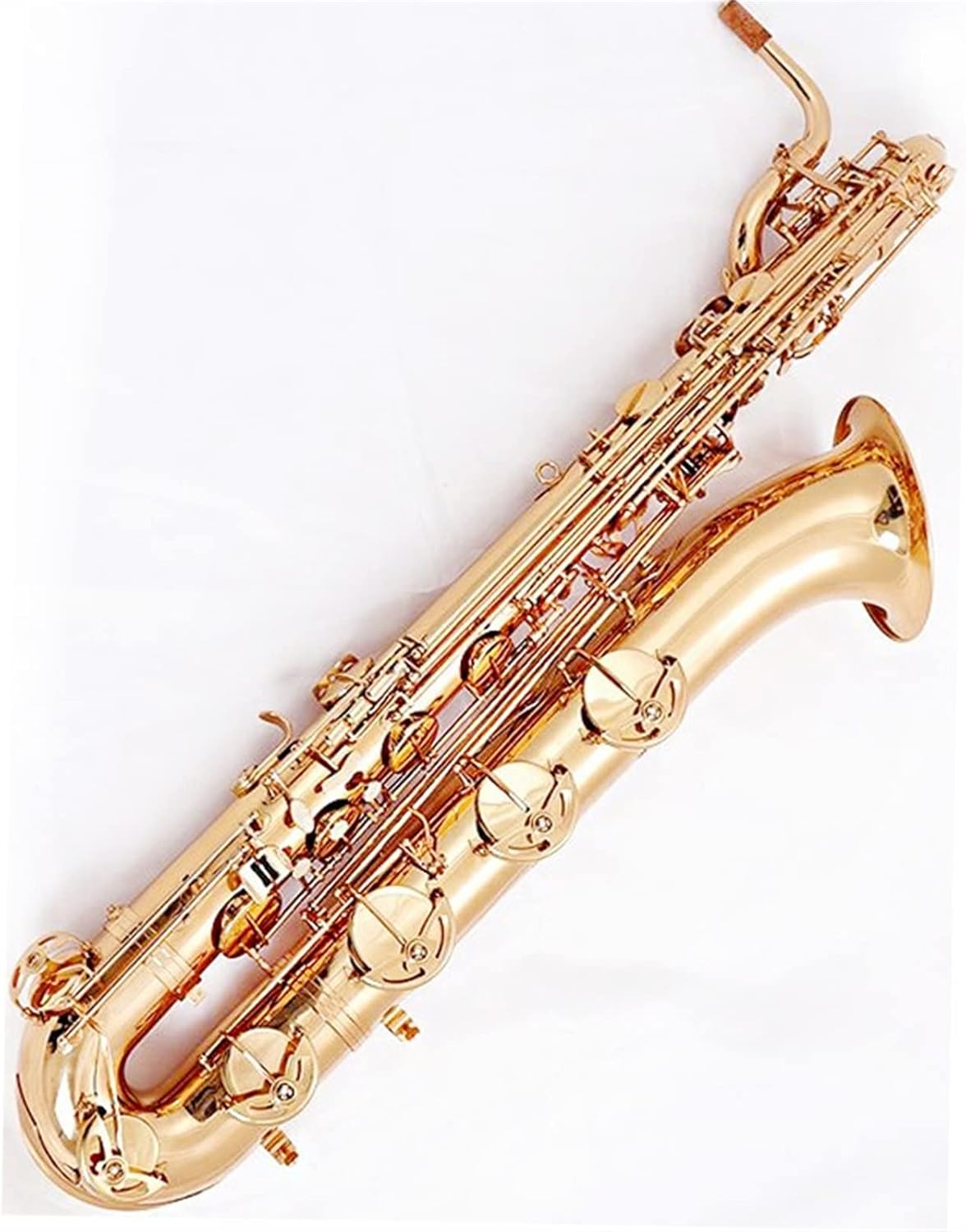 KESHUO Baritone Saxophone E-Flat Baritone Saxophone Big Saxophone Wind Instrument for Beginners Entry Level Brass Sax Beginners Kit, Gold