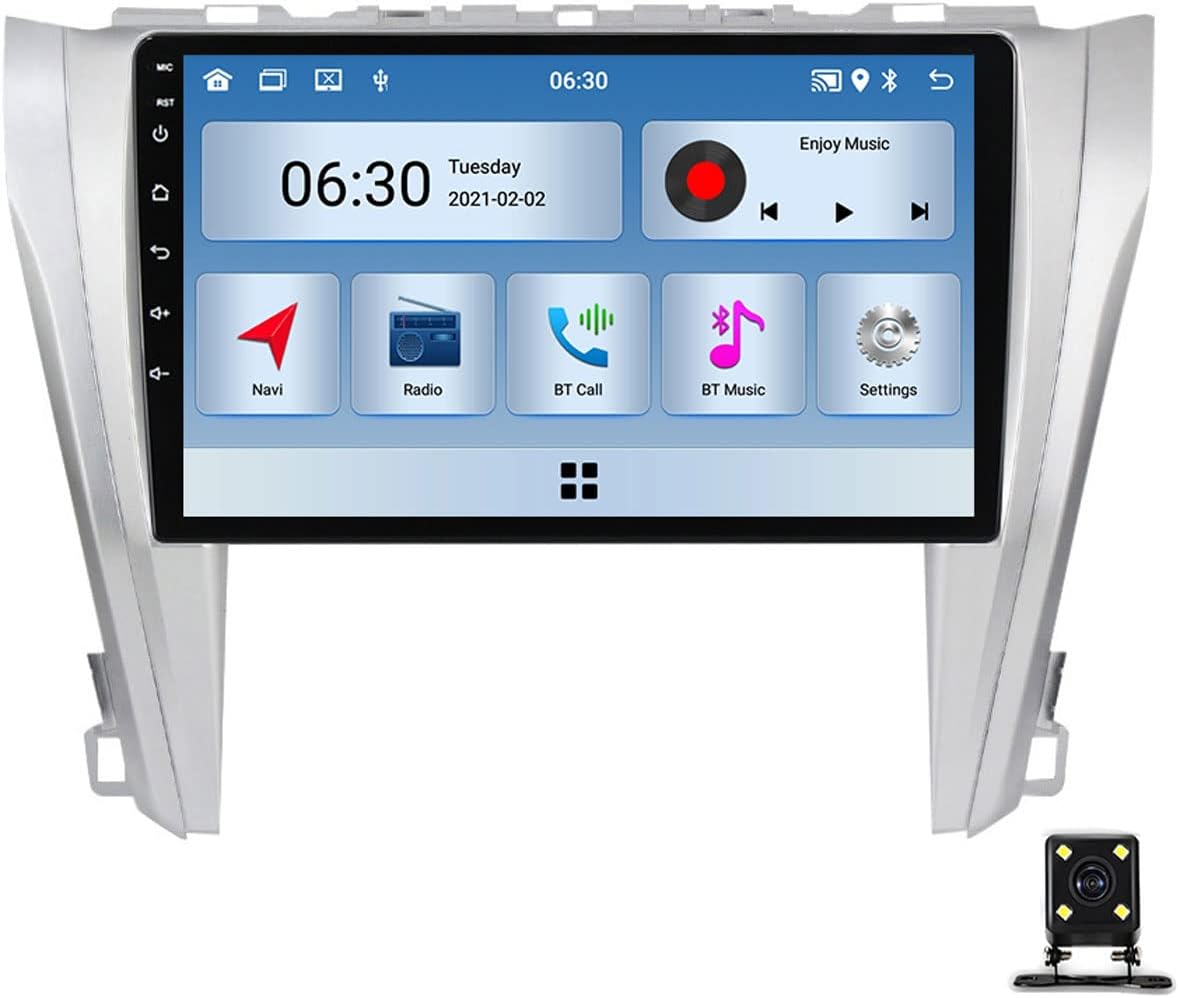 Car Stereo Compatible with Carplay/Auto, 9 Inch Double Din Car Stereo with Bluetooth, for Toyota Camry 7 XV 50 55 2014~2017 Touch Screen Car Radios MP5 Player with FM, Mirror Link, SWC