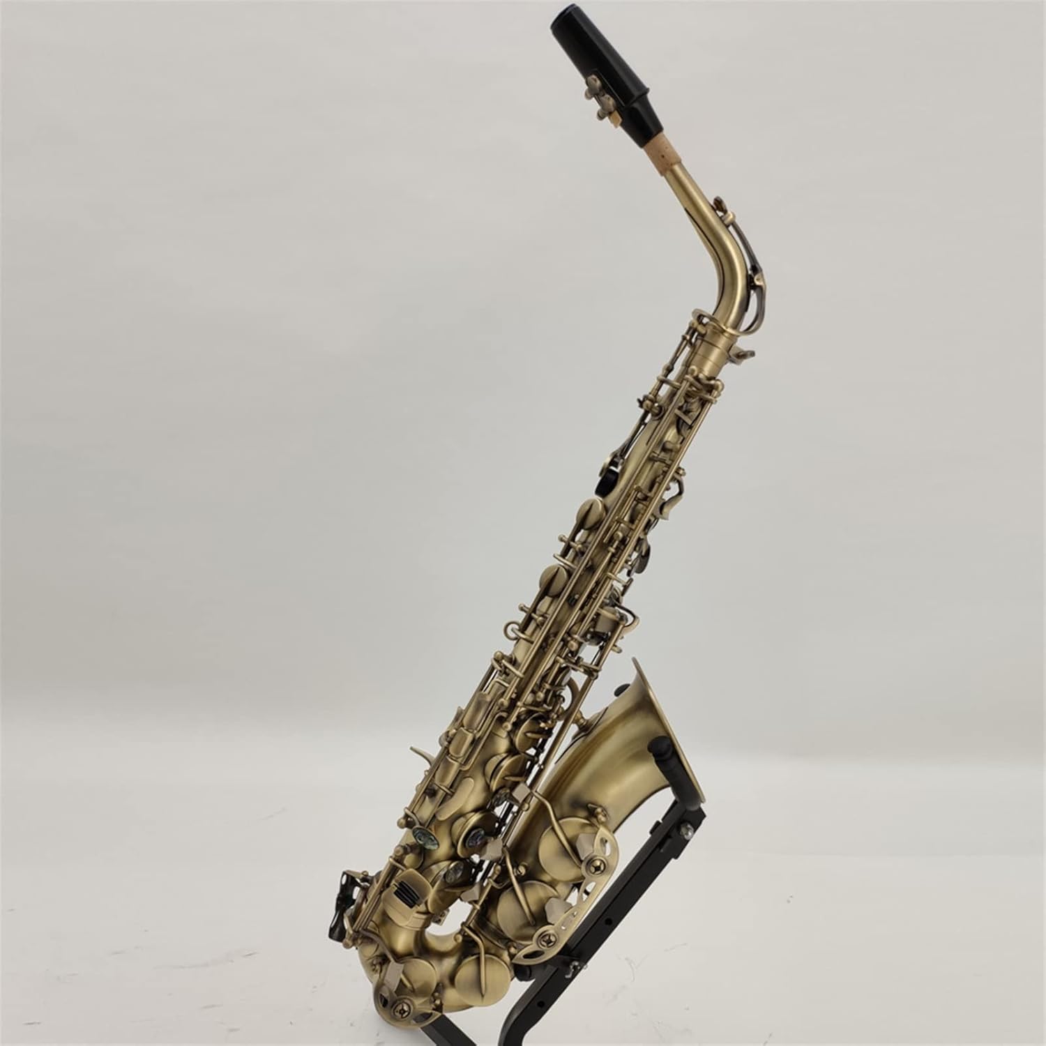 KESHUO Western Wind Instrument Retro Bronze Red Copper E Flat Alto Saxophone Beginners Practice Playing Brass Sax Beginners Kit