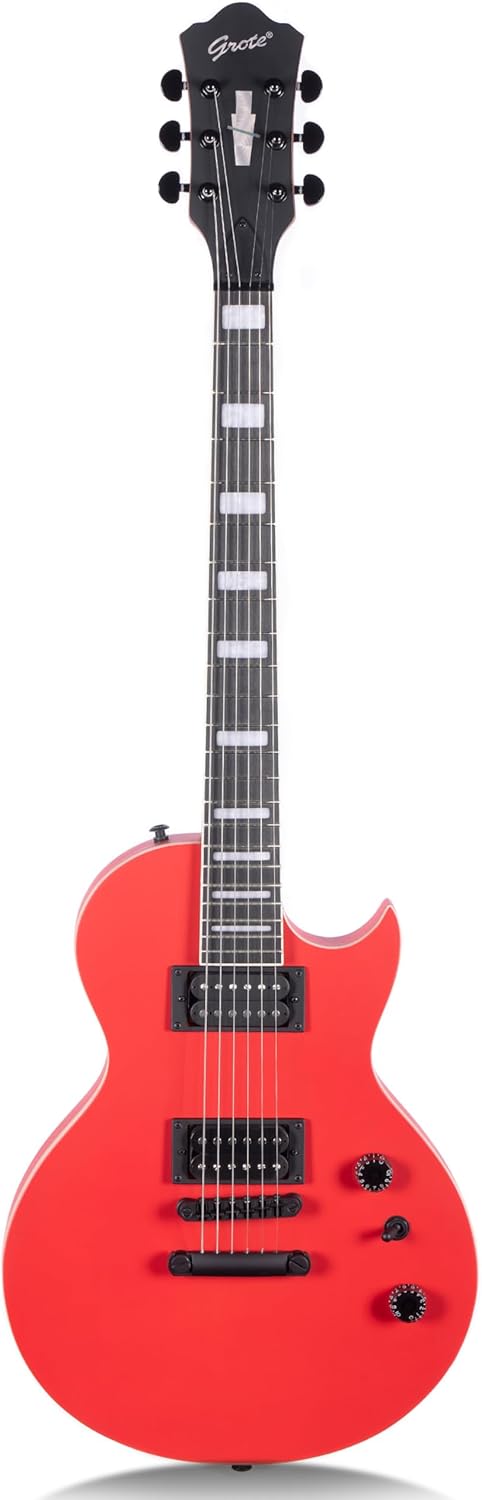 Grote LPS-01 LP Style Solid Electric Guitar Maple Neck Poplar Body (Red)