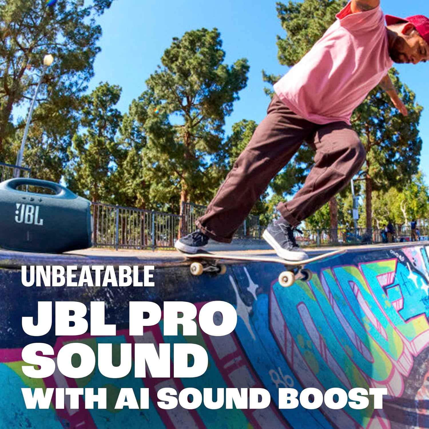 JBL Boombox 4 - Most Powerful Portable Waterproof Speaker with Massive Pro Sound, Up to 34 Hours of Playtime, & Multi-Speaker Connection by Auracast™ (Black)