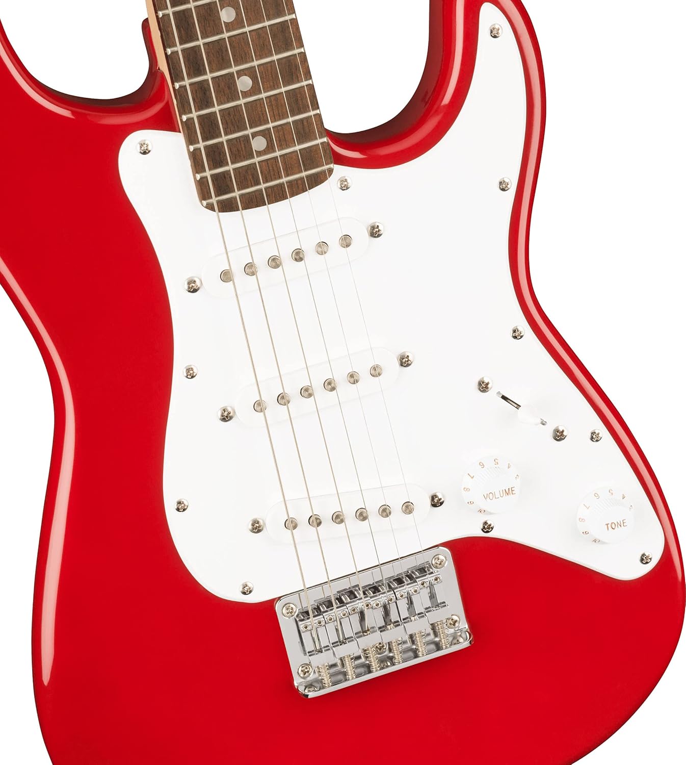 Fender Squier 3/4-Size Kids Mini Strat Electric Guitar - Dakota Red Learn-to-Play Bundle with Cable, Tuner, Strap, Picks, Fender Play Online Lessons, and Austin Bazaar Instructional DVD