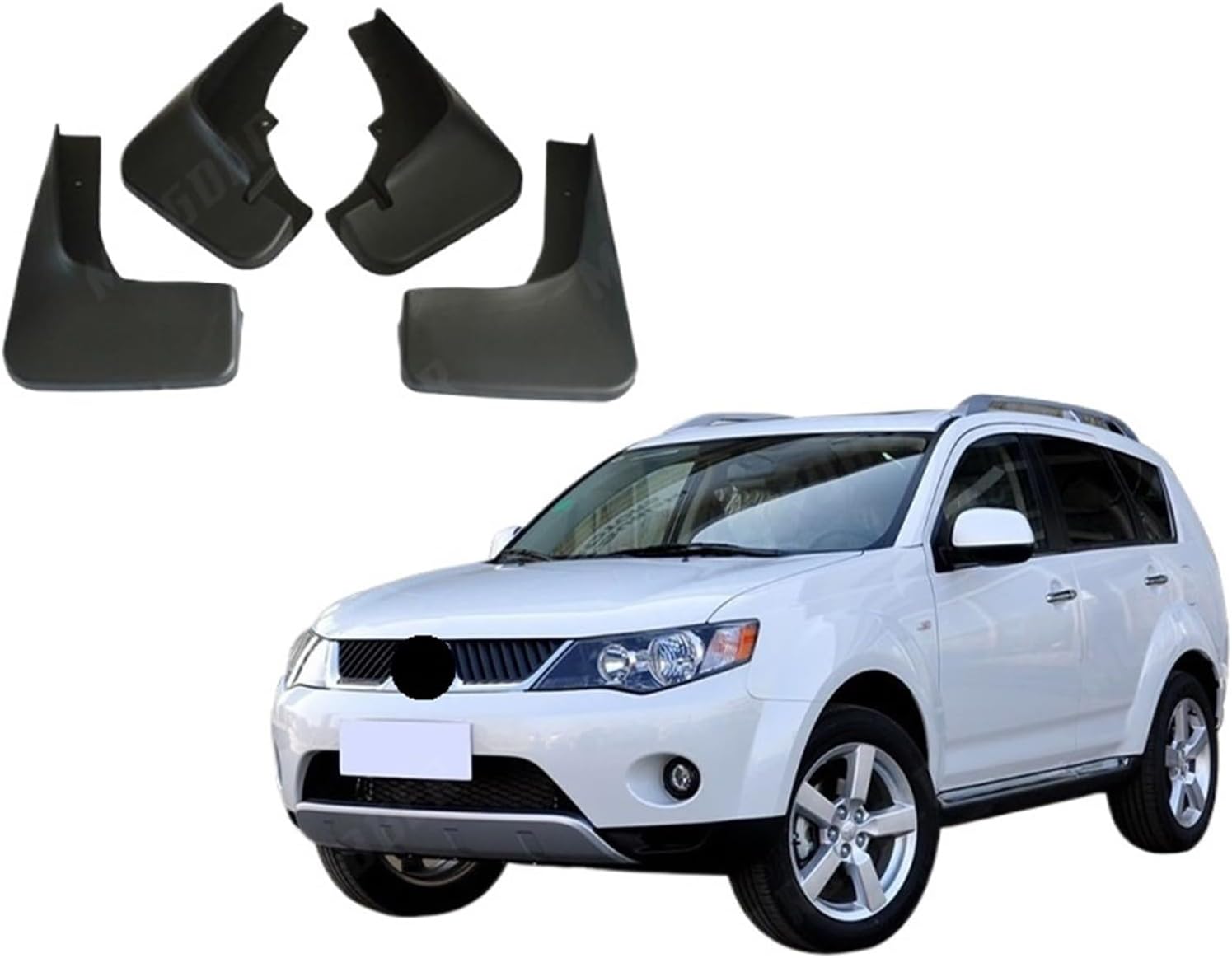 Compatible with Mitsubishi Outlander 2007 2008 2009 Front Rear Car Mud Flaps Mudflaps Splash Guards Mud Flap Mudguards Fender