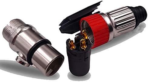 Davitu Electrical Equipments Supplies - 100pcs/lot gold plated 3 Pin XLR Connector with different color 50 PCS male & 50 PCS female - (Color: Red)