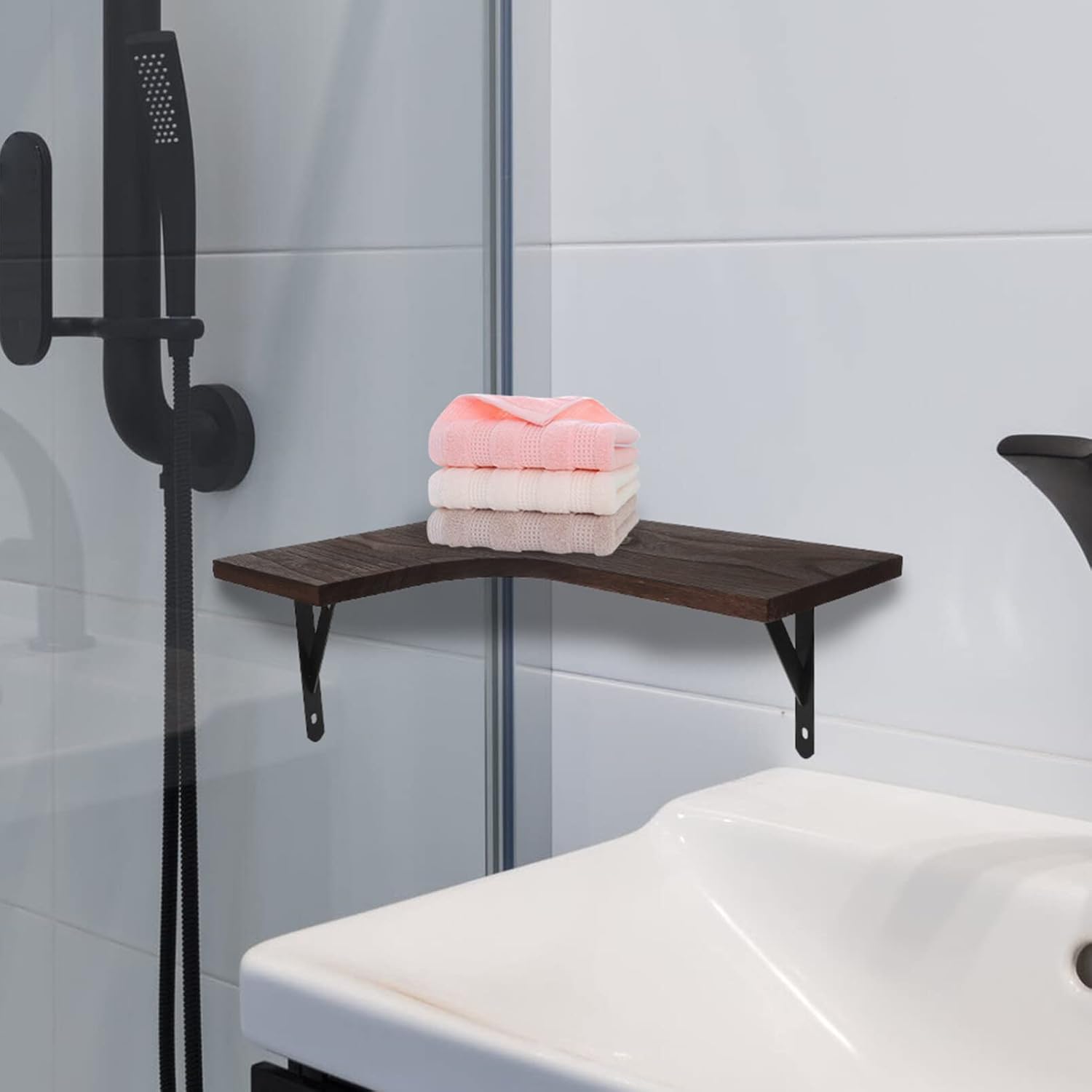 STOBAZA Toilet Storage Rack Sundries Organizing Shelf Wall Mounted Shelves Vintage Design