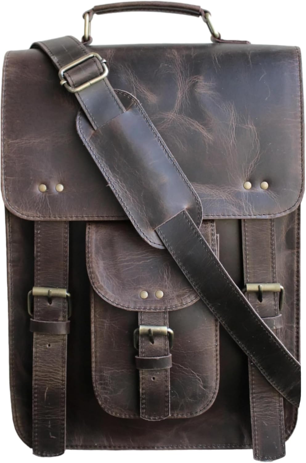 jaald Genuine Leather Messenger Bag Vintage Laptop Crossbody Bag Satchel Man Purse Shoulder Bag for man woman office bag