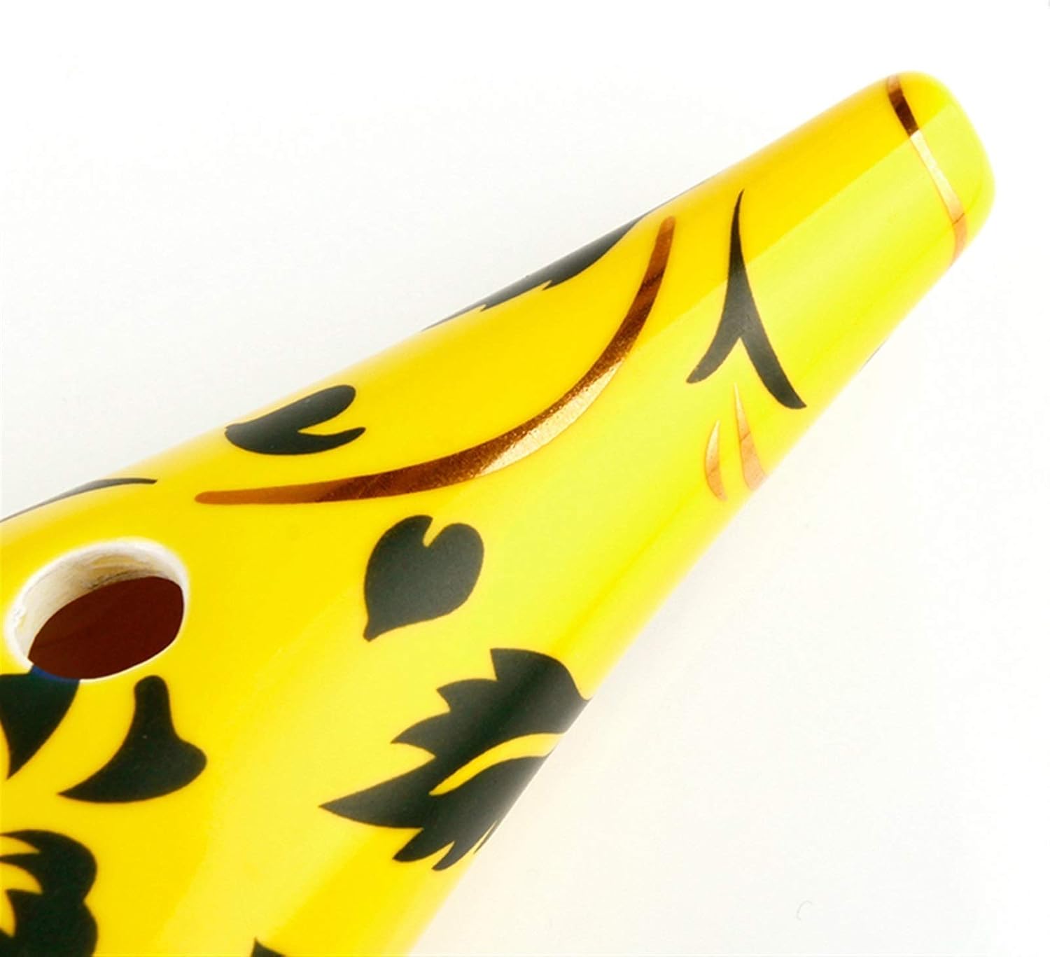 12 Holes C Key Ocarina White/Yellow with Blue Flower Musical Instruments Chinese Element Woodwind Instrument Flute (Color : White Ocarina)(Yellow Ocarina)