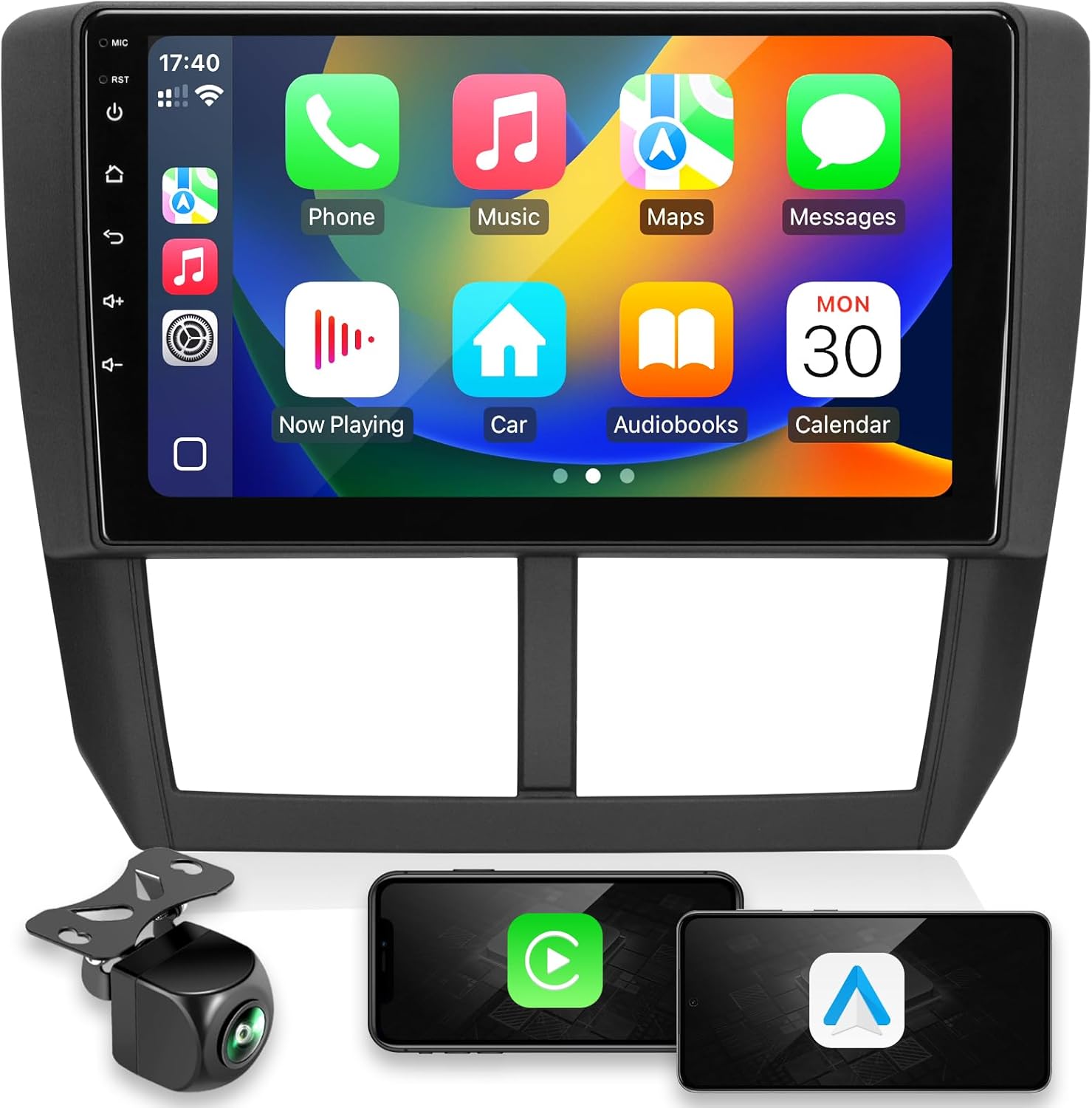 for Subaru Forester Impreza WRX 2008-2012 Radio Compatible with Wirelessly Carplay Android Auto Upgrade Car Stereo Bluetooth Navigation Touchscreen GPS FM Media Player Backup Camera Head Unit