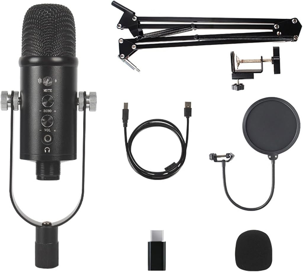 USB Microphone, Condenser Microphone, Precise Supercardioid Pickup Pattern, Professional Recording Quality