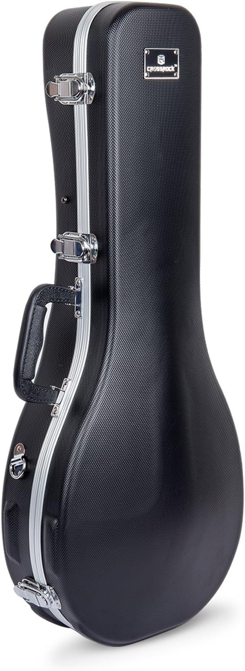 Crossrock CRA860MABK A-style Mandolin Case with Backpack Straps, ABS Molded Hardshell in Black