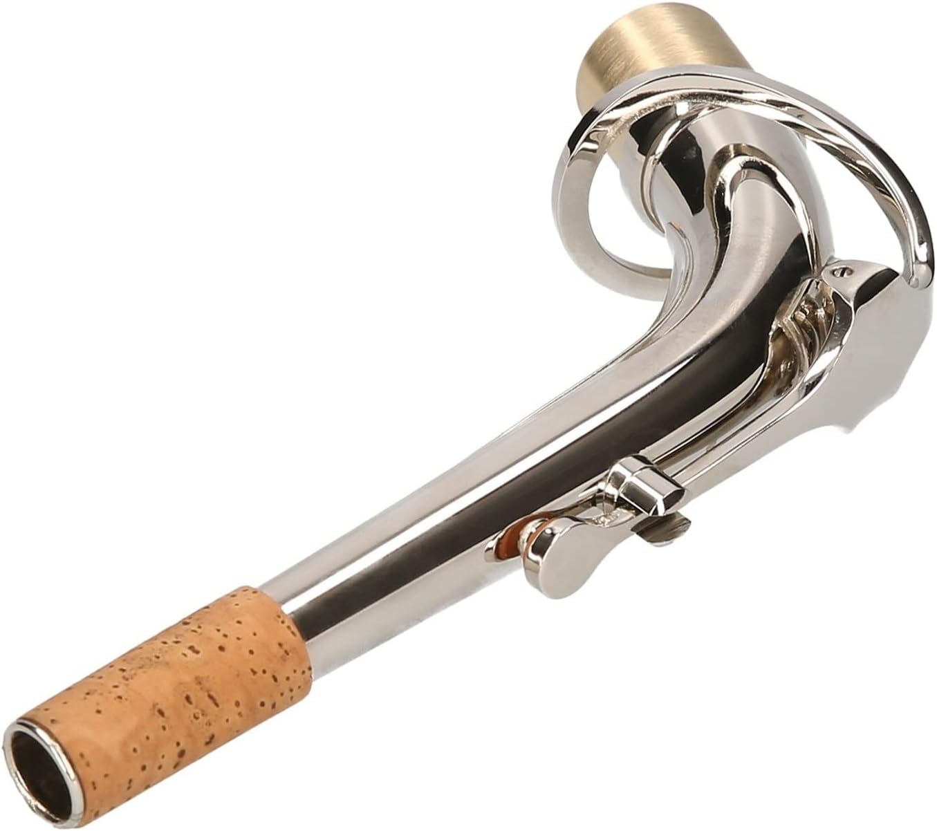 Saxophone Parts Brass Alto Saxophone Neck Heat- Insulating Material Bend Neck Sax Replacement Part Sax Accessory (Color : Silver)